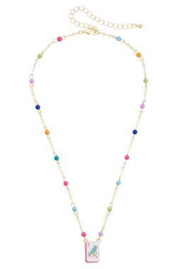 Canvas Style Bird Bam Mahjong Layering Necklace Pastel Multi